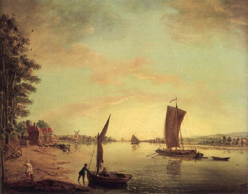 Francis Swaine Scene on the Thames oil painting picture